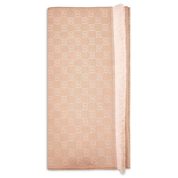 Gucci Women Beige Gg Jacquard Wool Scarf